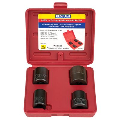KEN30254 image(0) - 4 PC LUG NUT REMOVER IMPACT SOCKET SET