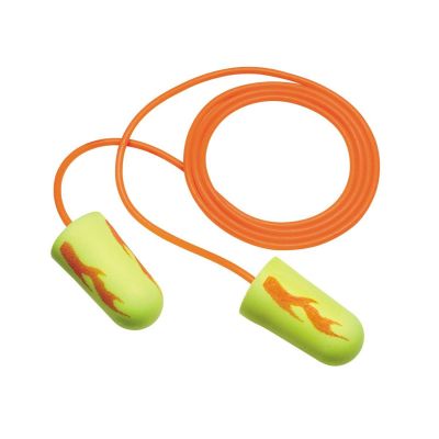 MMM311-1252 image(0) - 3M E-A-Rsoft Corded Earplugs Neon Yellow Blasts