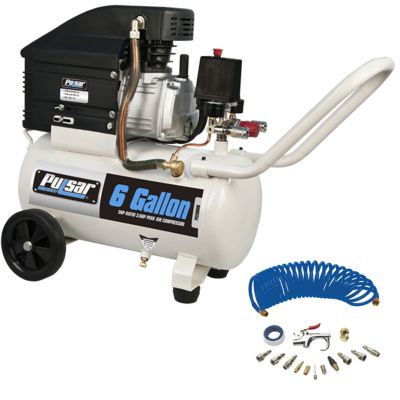 Pulsar 6 Gallon Horizontal Air Compressor with Accessories