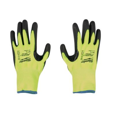 Milwaukee 12-Pack Hi-Vis Cut Level-2 Poly Dipped, Size L