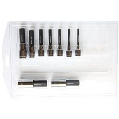 Hex Bit Socket Set, 9 Piece, ProHold Bits with Sockets, 4mm to 17mm, 2" Bit Length