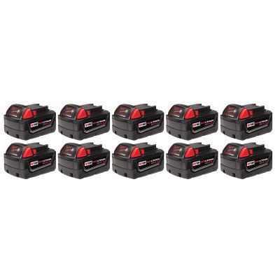 Milwaukee 10-Pack of M18 REDLITHIUM XC5.0 Extended Capacity Batteries