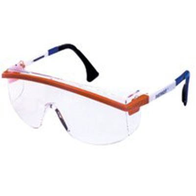 Safety Glasses, Astrospec 3000, Blue Frame, Gray Ultra-Dura HC Lens, Adjustable, Made in U.S.A.