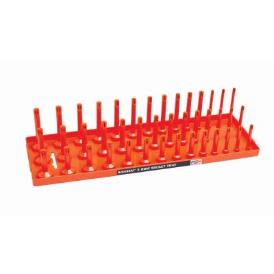 1/2" SAE 3-Row Socket Tray, Orange