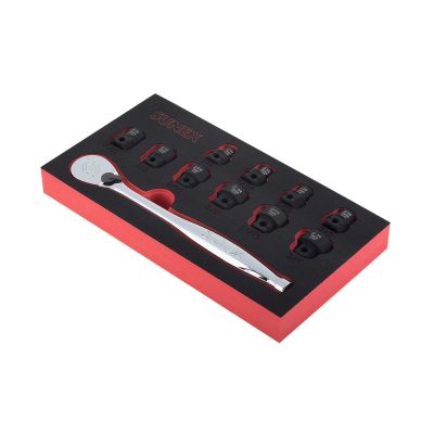 Sunex Tools 11-Piece 3/8 in. Drive Low Profile Impact Socket Set, Fractional SAE