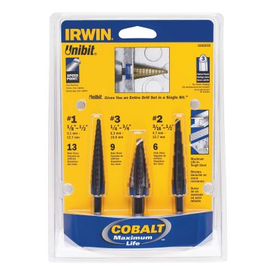 Vise-Grip 3-Piece Cobalt Unibit Step Drill Set