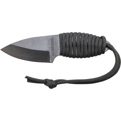 Schrade Full Tang Fixed Blade Drop Point Neck Knife with Paracord Wrap Handle