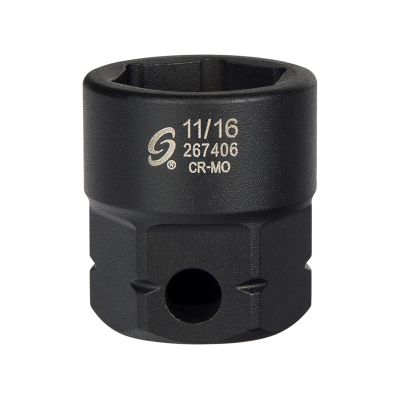 Sunex Tools 1/2 in. Drive 6-Point Low Profile Impact Socket w/ Hex Shank, 11/16 in.