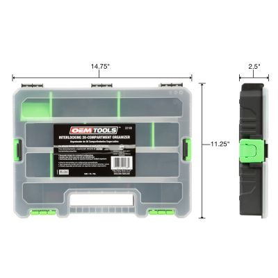 OEMTOOLS Interlocking 20-Compartment Organizer