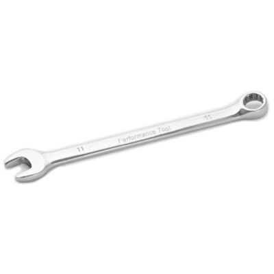 Long Chrome Combination Wrench, 11mm, with 12 Point Box End, Fully Polished, 7-5/16" Long