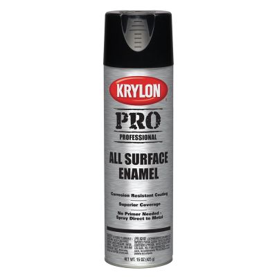 Krylon Professional All-Surface Enamel Paint; Gloss Black; 15 oz. Aerosol