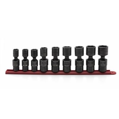 9 Piece 1/2" Drive 6 Point SAE Pinless Universal Impact Sockets