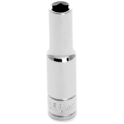Chrome Socket, 1/4" Drive, 6mm, 6 Point, Deep