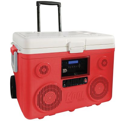 Sondpex KoolMAX 40 qt. Wheeled Cooler, Bluetooth PA System and Power Station, Red
