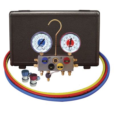 R134 4 WAY GAUGE SET