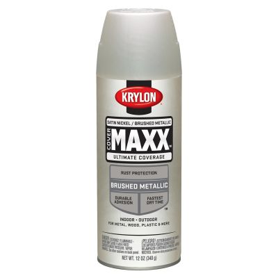 Krylon Covermaxx Paint+Primer; Satin Nickel; 12 oz. Aerosol