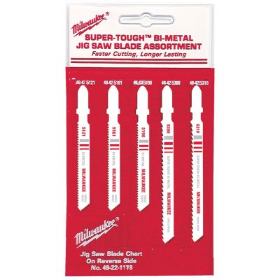 Milwaukee (5-Pack) of T-Shank Metal/Wood Cutting Jig Saw Blade Assortment