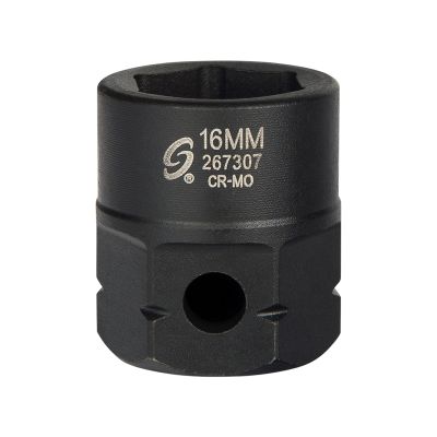 Sunex Tools 1/2 in. Drive 6-Point Low Profile Impact Socket w/ Hex Shank, 16 mm