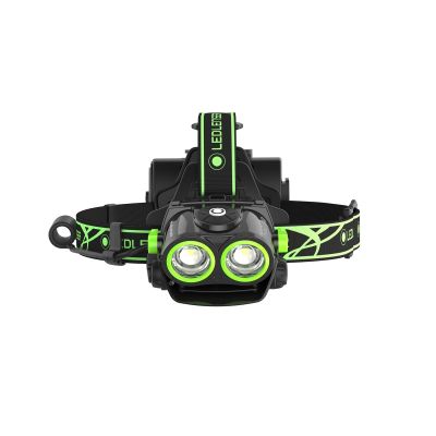 XEO19R-Green 2,000 Lumen Duel LEDs Powerful Headlamp w/ Beam Distance up-to 300 Meters, Softcase