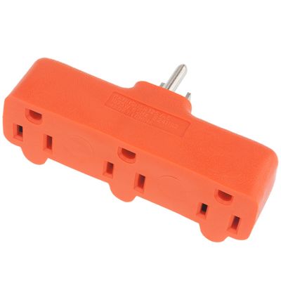 Bayco Electrical Adapter 15 Amp 3-Outlet Grounded Female to Single Grounded Male Plug