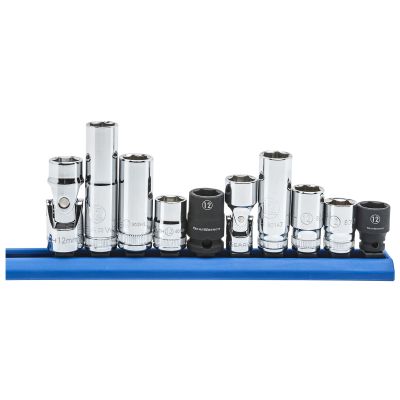 10-Piece 1/4" and 3/8" Drive 12mm Socket Set
