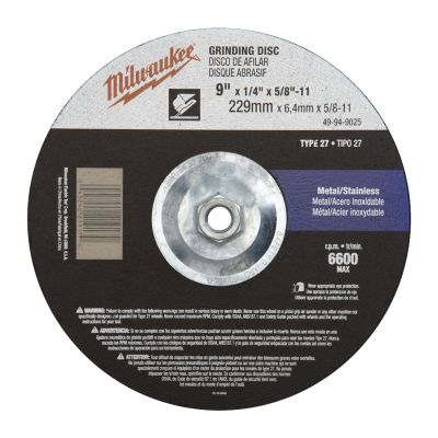 9" x 1/4" x 5/8-11" Grinding Wheel (Type 27)