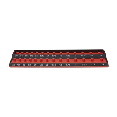 1/2 in. Fractional SAE Fractional Peg Socket Holder, Red
