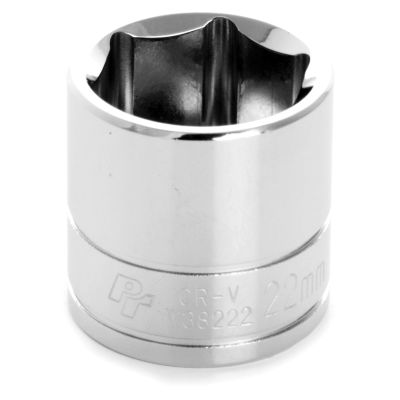 Chrome Socket, 3/8" Drive, 22mm, 6 Point, Shallow