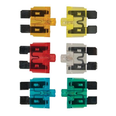 6 Piece 5 thru 30 Amp ATC/ATO Smart Glow Fuse Kit