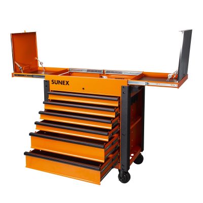 Sunex Tools 6-Drawer Slide Top Service Cart, Orange
