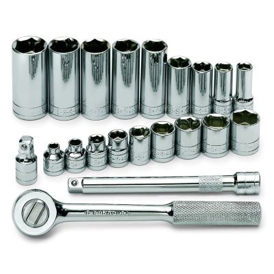 21 pc. 3/8" Drive 6-Point Std & Deep SAE Socket Set