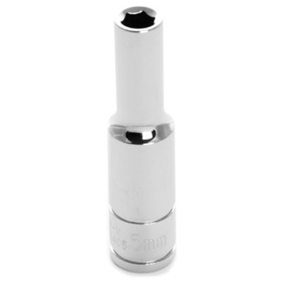 Chrome Socket, 1/4" Drive, 5mm, 6 Point, Deep