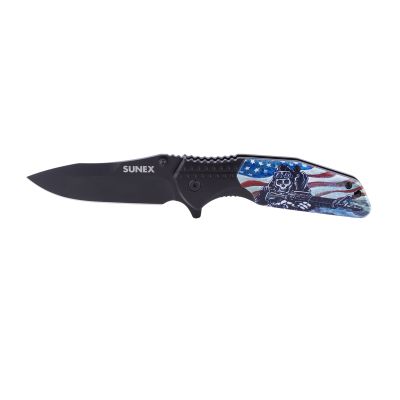 Sunex Knife LLSA 8Cr 56HRC - USA Skull, David Lozeau