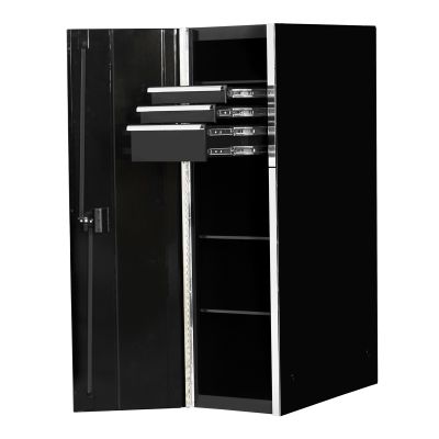 19" Side Locker, Black with Chrome Handles