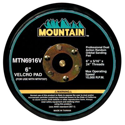 MTN6916V image(0) - VELCRO BACKING PAD 6" 5/16"X24 THREAD STUD