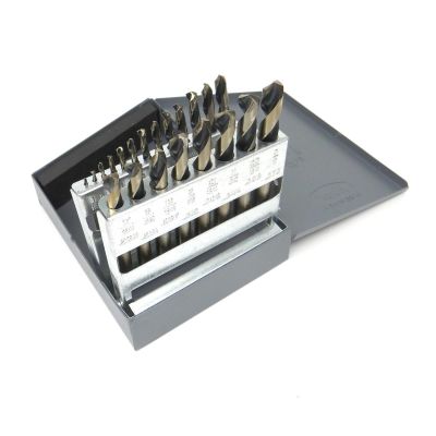 KNK21KK7 image(0) - KnKut 21 Piece Short Stubby Length Drill Bit Set 1/16"-3/8" by 64ths