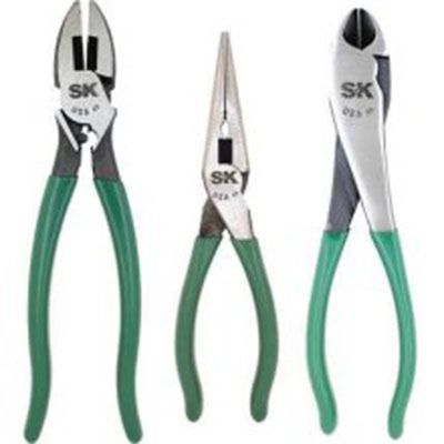 Pliers Set, 3 Piece, with 8" Needle Nose, 10" Tongue and Groove and 8" HD Diagonal Cutters, in Pouch