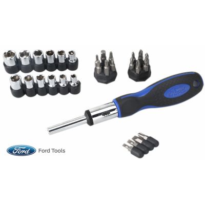 Ford Tools SAE and Metric Ratchet Screwdriver 34-Piece Set