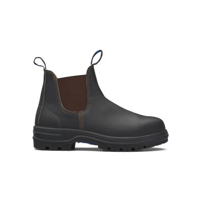 BLU140-075 image(0) - Blundstone 140 Steel Toe Elastic Side Slip-On Boots, Water Resistant, Stout Brown