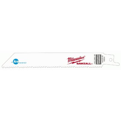 MLW48-00-4091 image(0) - 6" SAWZALL ICE HARDENED MULTI-MATERIAL SAW BLADES 6/12 TPI (5-PK)
