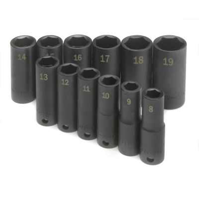 SKT4082 image(0) - SOCKET SET IMPACT 3/8IN. DRIVE 12PC MET DEEP 6 PT
