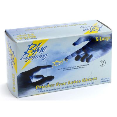 BLGBLUE-XL image(0) - Blue Lightning XLarge 12" Blue Latex Gloves
