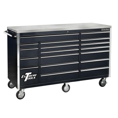 EXTEX7218RCBK image(0) - 72 in. 18-Drawer Triple Bank Roller Cabinet, Black