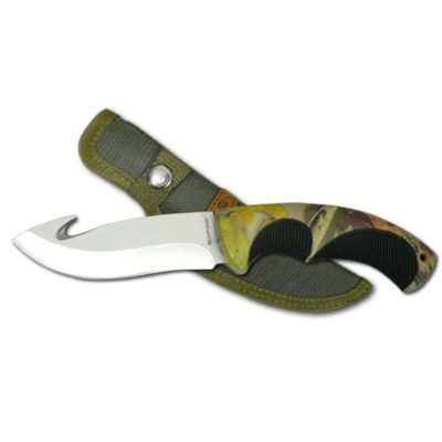 SARSK-913 image(0) - CAMO GUT HOOK FIXED BLADE 9.5" OVERALL NON SLIP