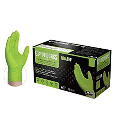 AMXGWGN49100 image(0) - Gloveworks HD Green Nitrile Diamond Grip XXL