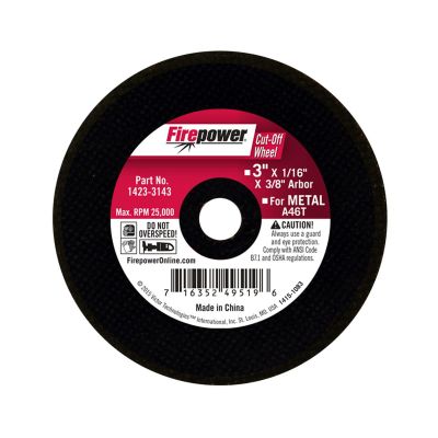 FPW1423-3143 image(0) - CUT-OFF WHEEL, 3"X 1/16" X 3/8"