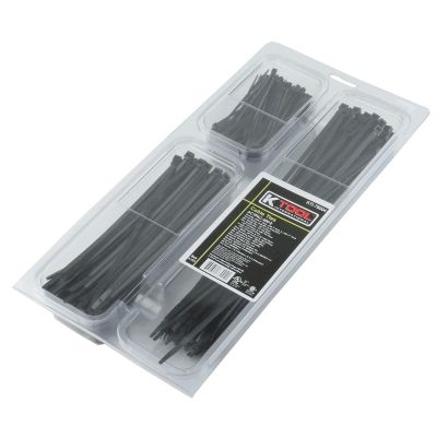 KTI78004 image(0) - 400 PC. BLACK NYLON TIE ASSORTMENT