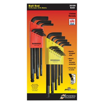 BND20199 image(0) - BALLEND L-WRENCH DBL PACK - SIZES .050-3/8"