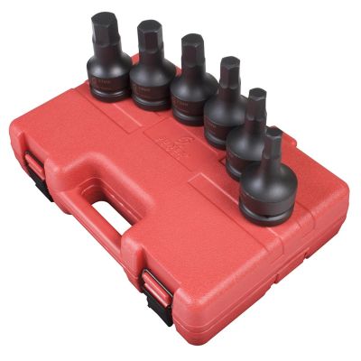 SUN5607 image(0) - 6PC 1" DR METRIC IMPACT HEX DRIVER IMPACT SET