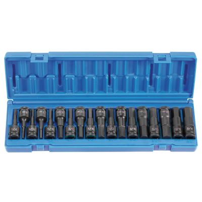 GRE1598HC image(0) - 18 PC 1/2" DR COMBO HEX DRIVER SAE/METRIC SET